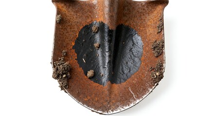 Close-up of an old shovel head with rust and dirt, showcasing texture and detail - Feedio_Whisk_1758526951628_aeih3o