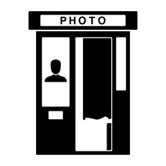 証明写真機・証明写真ボックス・自動証明写真撮影機・スピード写真機・フォトブース　アイコン・シルエット　ベクター／透過PNG／JPEG白背景