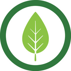 Green Leaf in a Circle Logo for World Vegetarian Day