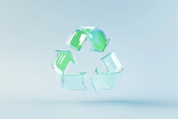 Sustainable environment concept with vibrant green recycling symbol for eco-friendly design