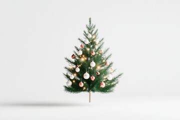 Minimalist christmas tree with elegant ornament decorations