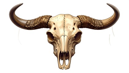 Detailed bull skull illustration