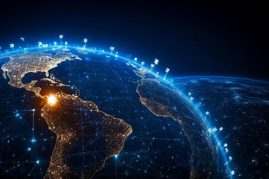 Global Digital Connectivity A Stunning Visualization of Internet Traffic Over the World at Night