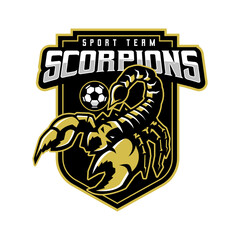 Scorpion athletic club vector logo concept isolated on white background