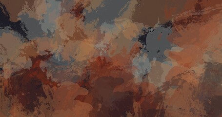 Cozy retro autumn abstract texture featuring pastel shades of blue, orange pumpkin, and soft grey. Ideal for seasonal backgrounds and fall-inspired projects.