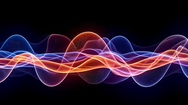 An extraordinary visual spectacle arises from a Digital waveform Border Frame pulsing with audio light, where intricate line patterns emerge and dissolve with intense colors, creating a