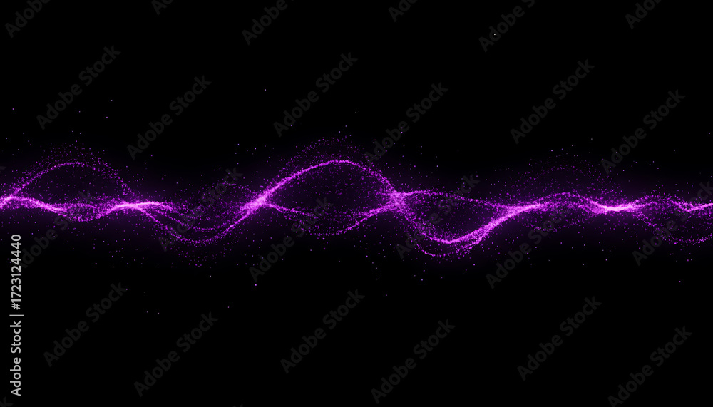 Poster neon futuristic wave sense futuristic formation particle the and on flowing design wavy gives backgr