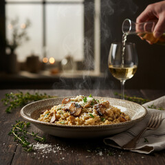 Creamy Mushroom Risotto with Parmesan