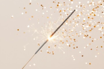 Sparkler and confetti celebration - festive holiday design for cards and posters