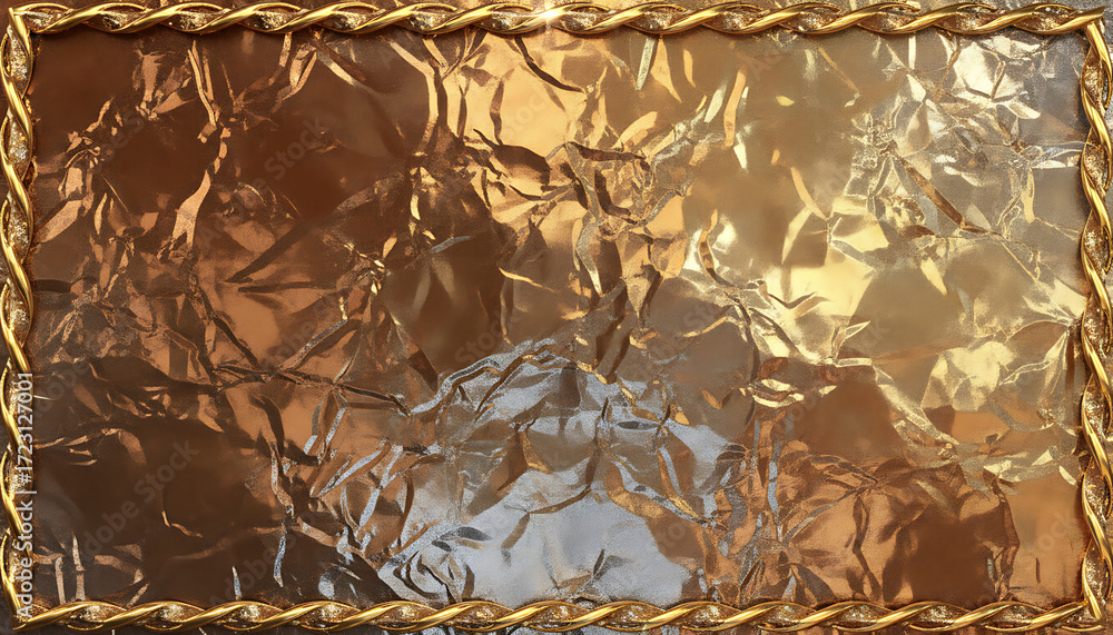 Poster ribbon border and for frame texture polished gold abstract background with copy design rough gradien