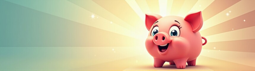 Piggy bank with a happy face on it