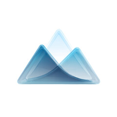 Abstract stylized mountain silhouette, light blue,  glossy effect