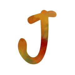 Joyful letter J with abstract autumn paintbrush stroke textures. Great for warm seasonal branding, textured backgrounds, fall marketing, and cozy artistic projects inspired by nature�s colors.
