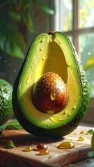 Close-up of a halved avocado