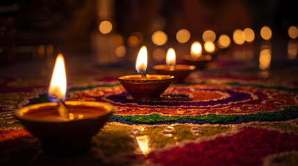 burning candles in the church