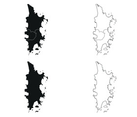 Phuket map is a province of Thailand, Graphic vector
