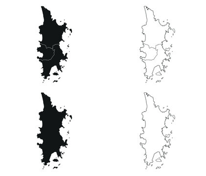 Phuket map is a province of Thailand, Graphic vector