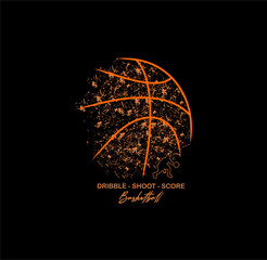 Dribble, Shoot, Score Basketball design sport vector illustration