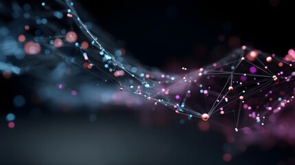 Abstract Flow of Colorful Particles and Lines in Digital Space