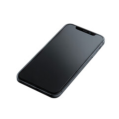 Dark gray smartphone angled, blank screen