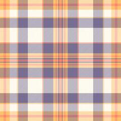 Tee seamless textile plaid, tiny pattern vector check. Funky texture background fabric tartan in sea shell and amber colors.