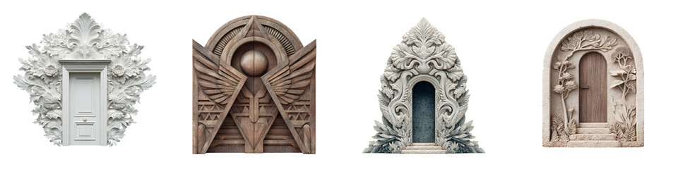 Ornate Doorways: Carved Architectural Elements, Stone Texture