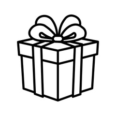  box, gift box vector icon white on background