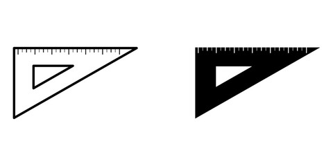  triangle ruler, ruler vector icon set