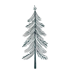 Christmas tree cute drawing doodle illustration