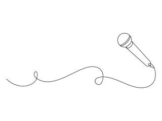 Microphone line art style. Illustration continuous line vector eps 10