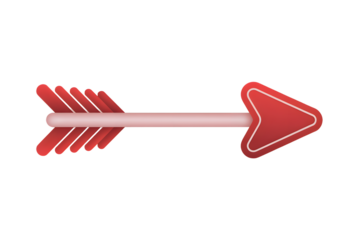 Realistic 3D Red Directional Arrow