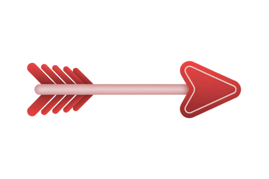 Realistic 3D Red Directional Arrow