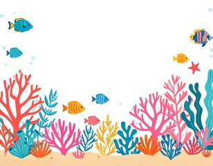 Colorful underwater scene with fish and coral
