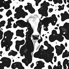 Cow in a cow-print pattern
