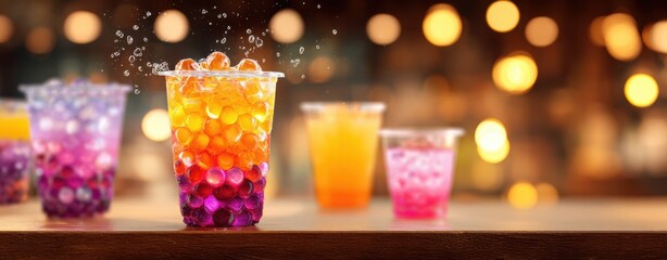 The Vibrant Array of Refreshing Beverages with Colorful Toppings