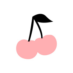 Pink Cherries Illustration