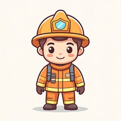 Cute cartoon firefighter (1)