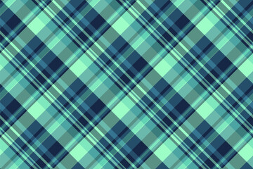 Linen plaid background texture, sheet pattern seamless tartan. Mat check vector textile fabric in teal and cyan colors.
