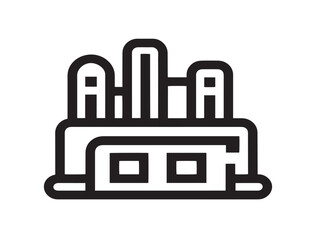 Modern Industry Icon in Clean Minimal Elegant Vector Illustration Style