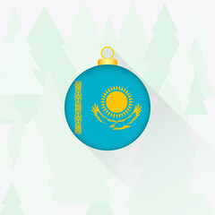 Kazakhstan National Flag Christmas Decoration.