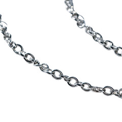 Two overlapping, textured, silver chains
