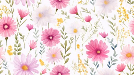 watercolor pink floral pattern