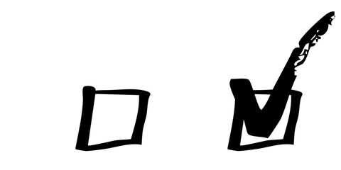 Check mark. Check box icon with right and wrong buttons and yes or no checkmark icons in tick. Isolated checkmark symbol, right and wrong sign concept.