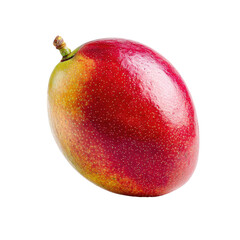 Vibrant red-and-yellow mango, glossy skin, slightly oval shape