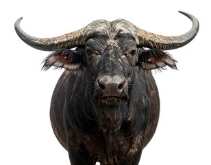 Close-up of a muddy water buffalo