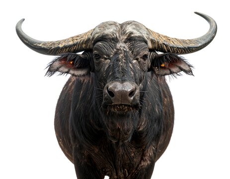 Close-up of a muddy water buffalo - Powered by Adobe