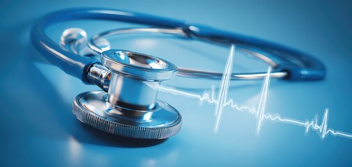 The stethoscope with digital heartbeat: Modern healthcare technology in action.