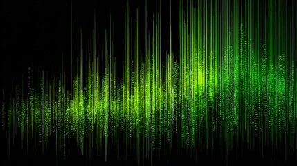 Green Musical Sound Waves Visualization Displaying Dynamic Energy and Vibration in Abstract Digital Format