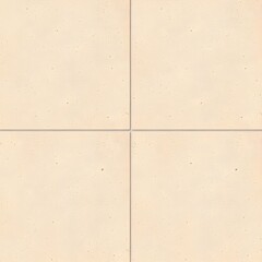 Fototapeta premium Four light beige square tiles, featuring a subtle texture, arranged in a grid pattern.