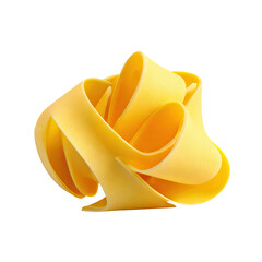 Close-up of a vibrant yellow pasta swirl